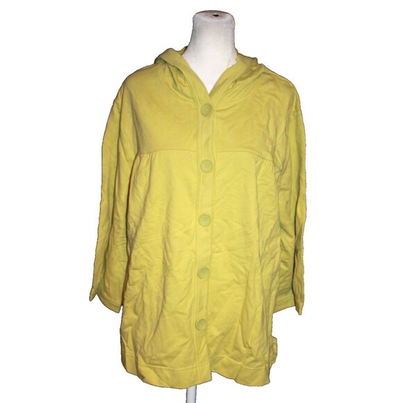 C.J. Banks Tops - CJ Banks Womens 16/18 1X Hoodie Sweater Jacket Button Front Jersey Pea Green NEW